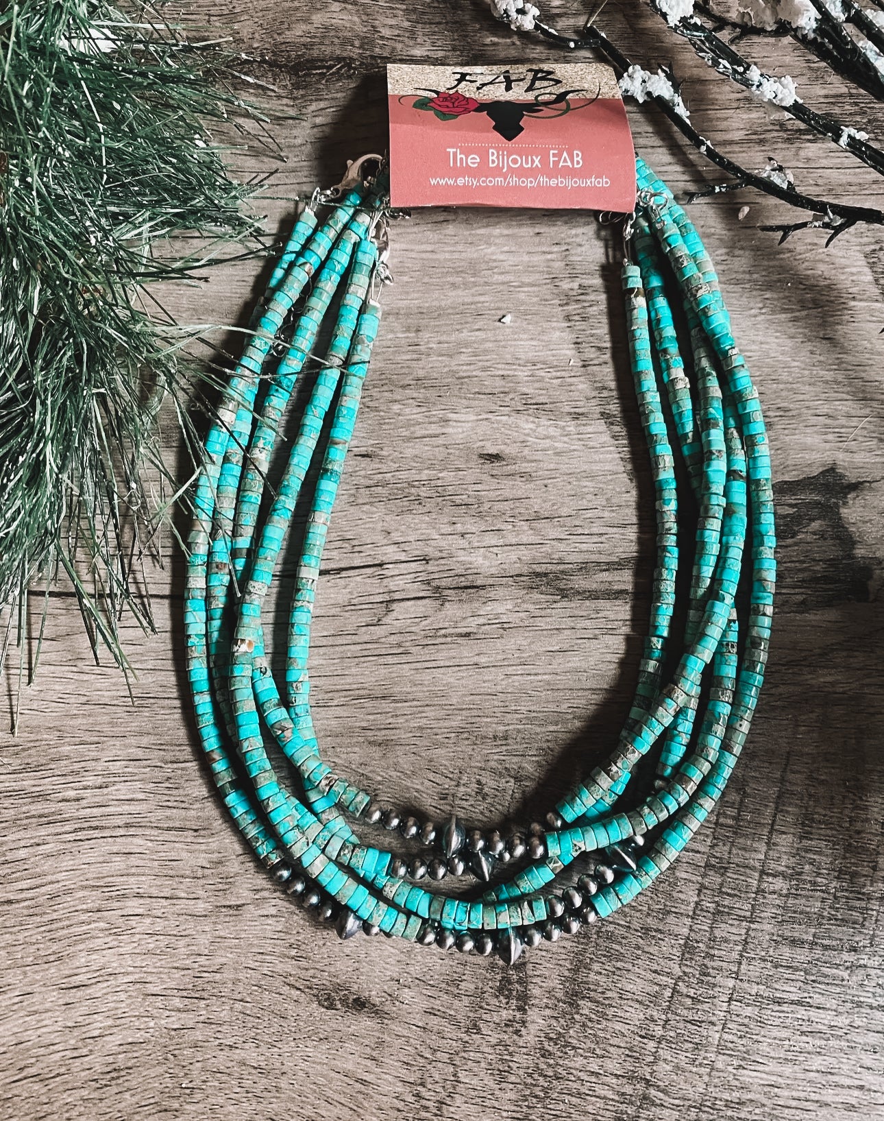 The Bijoux Fab - Veracite Turquoise W/ Navajo Pearls