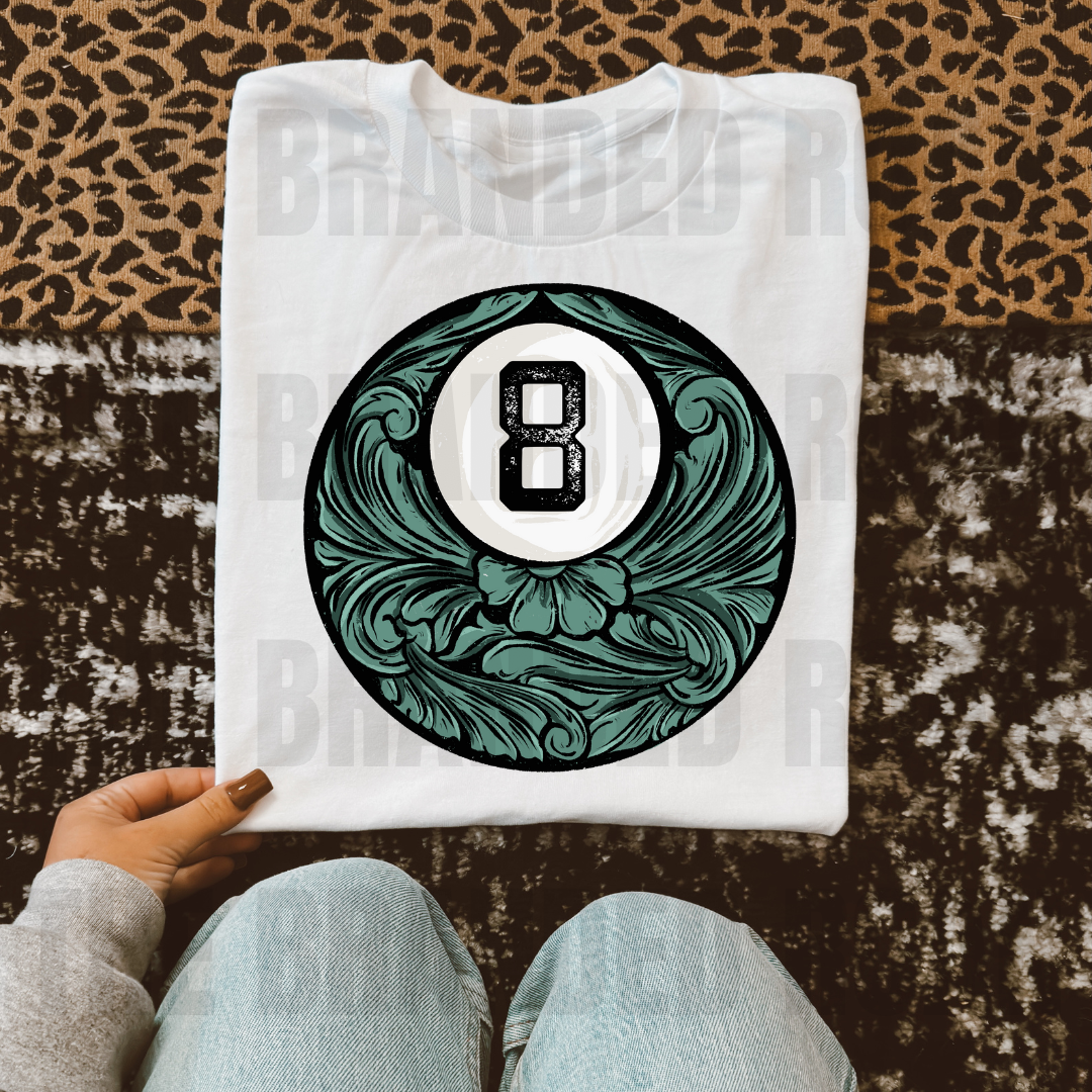 Turquoise Tooled 8 Ball Tee