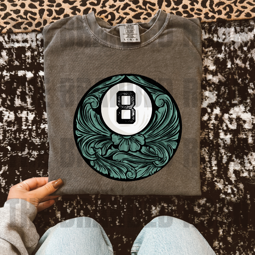 Turquoise Tooled 8 Ball Tee