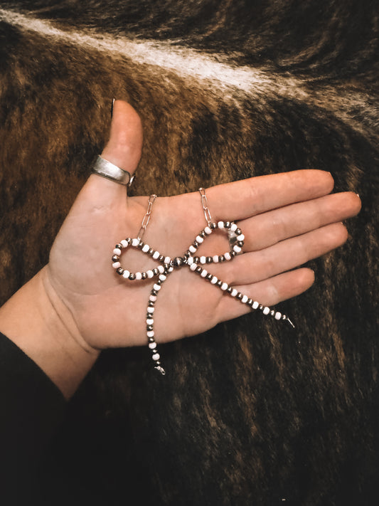 The Branded Roan - Pink Conch & Turquoise Bow Necklace