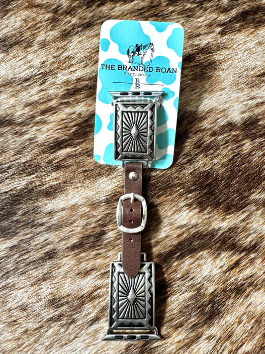 The Branded Roan - Silver Apple Watch Band