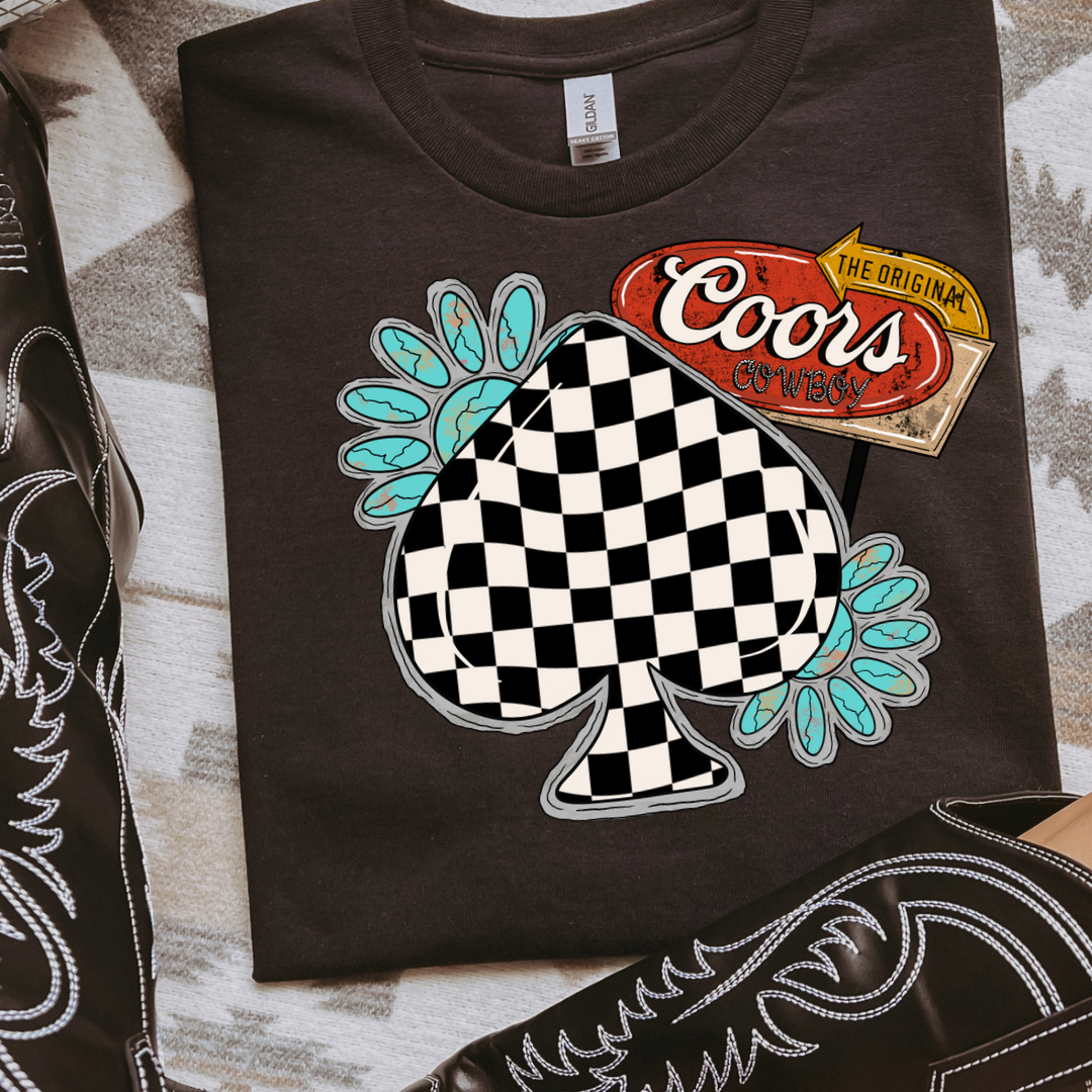 The Branded Roan - Coors & Checkered Spade Tee