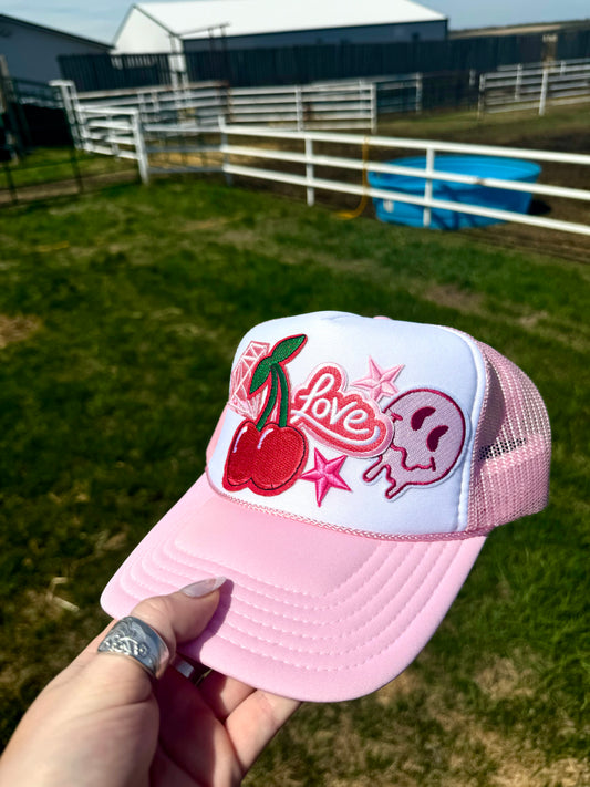 The Branded Roan - Pink & White Trucker Cap