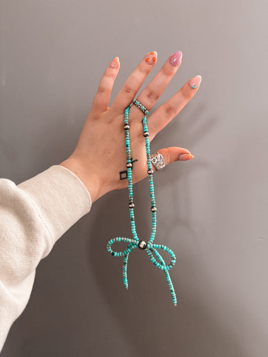 Turquoise Bow Necklace