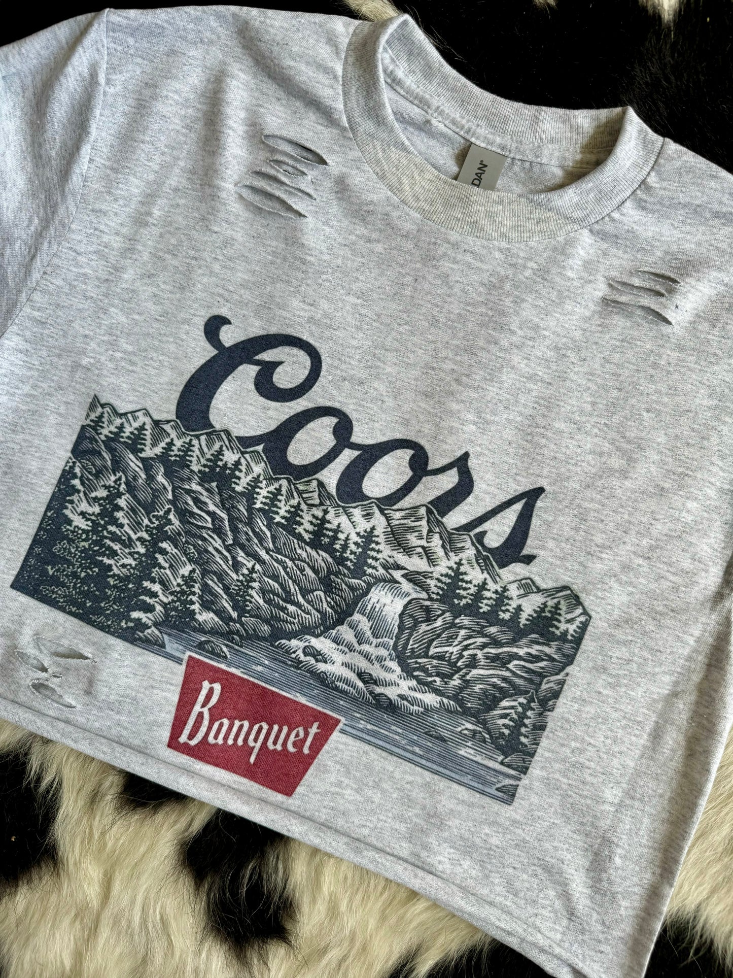 The Branded Roan - Coors Outdoors Cropped Distressed Tee