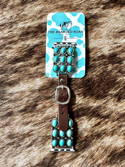 The Branded Roan - Turquoise Bar Apple Watch Band