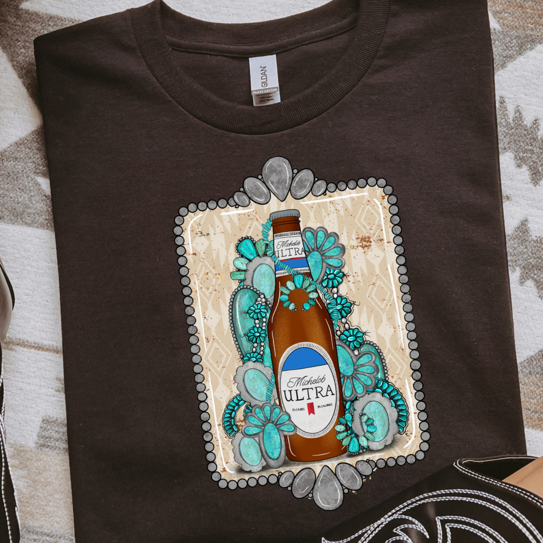 The Branded Roan - Ultra Beer & Turquoise Tee