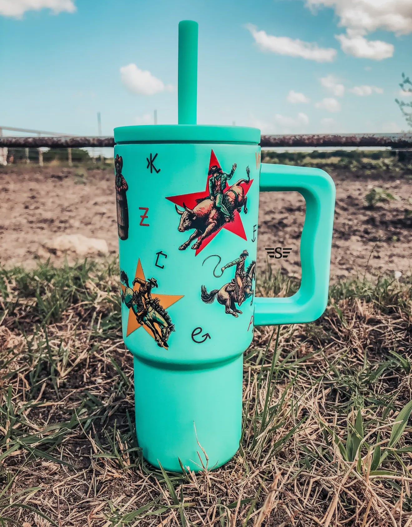 Turquoise Bull Rider Tumbler