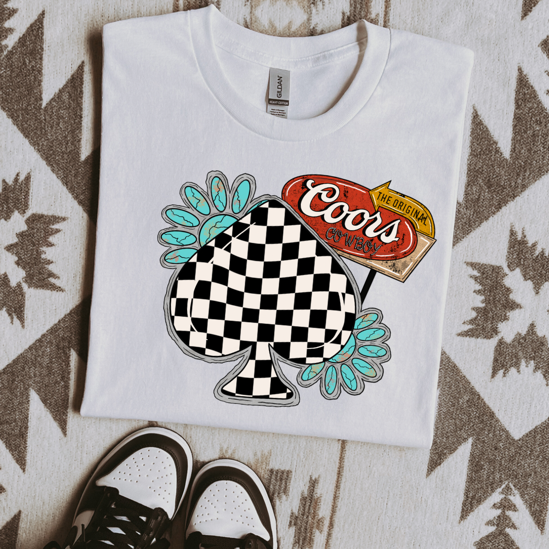 The Branded Roan - Coors & Checkered Spade Tee