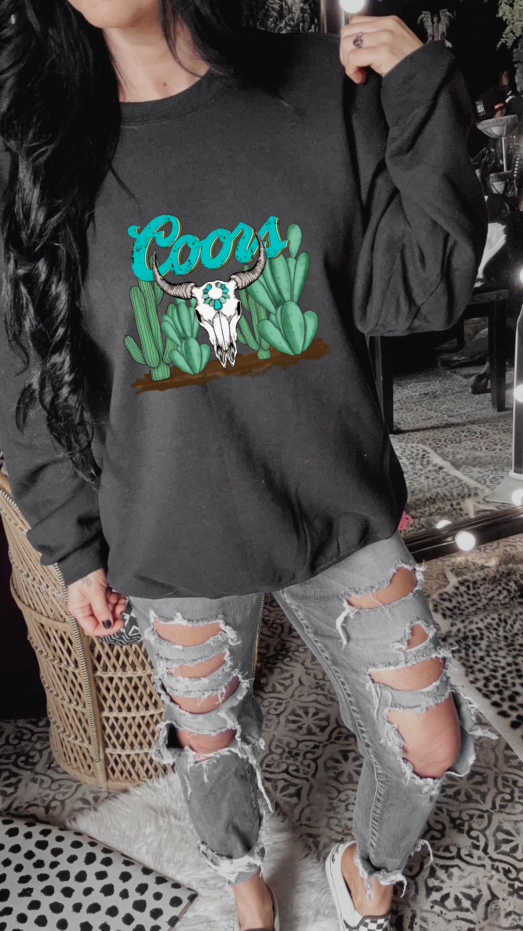 The Branded Roan - Cactus Coors Crewneck