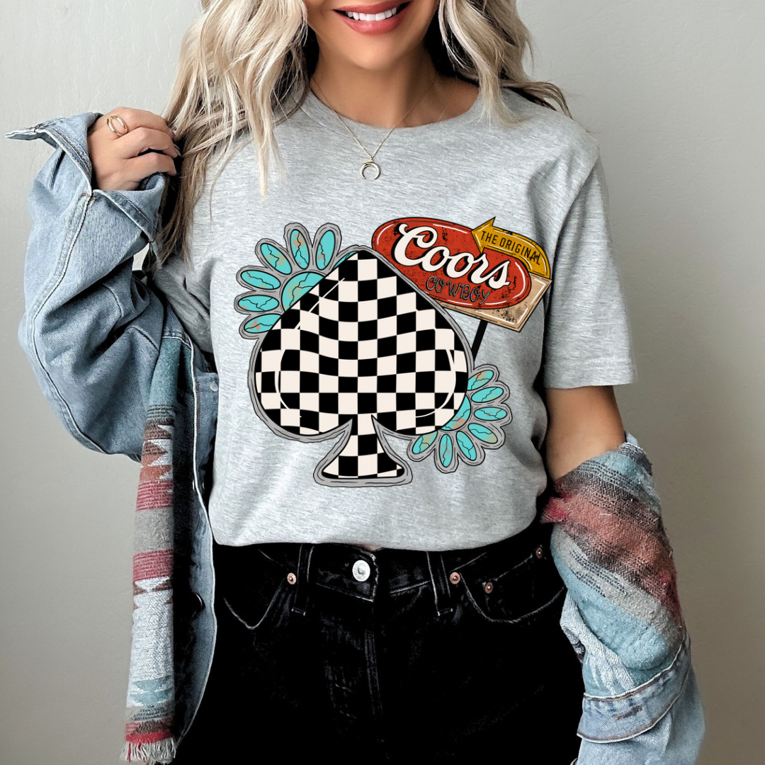 The Branded Roan - Coors & Checkered Spade Tee