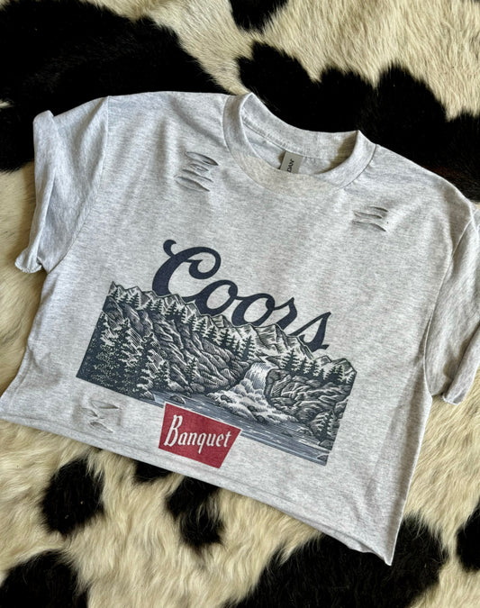 The Branded Roan - Coors Outdoors Cropped Distressed Tee