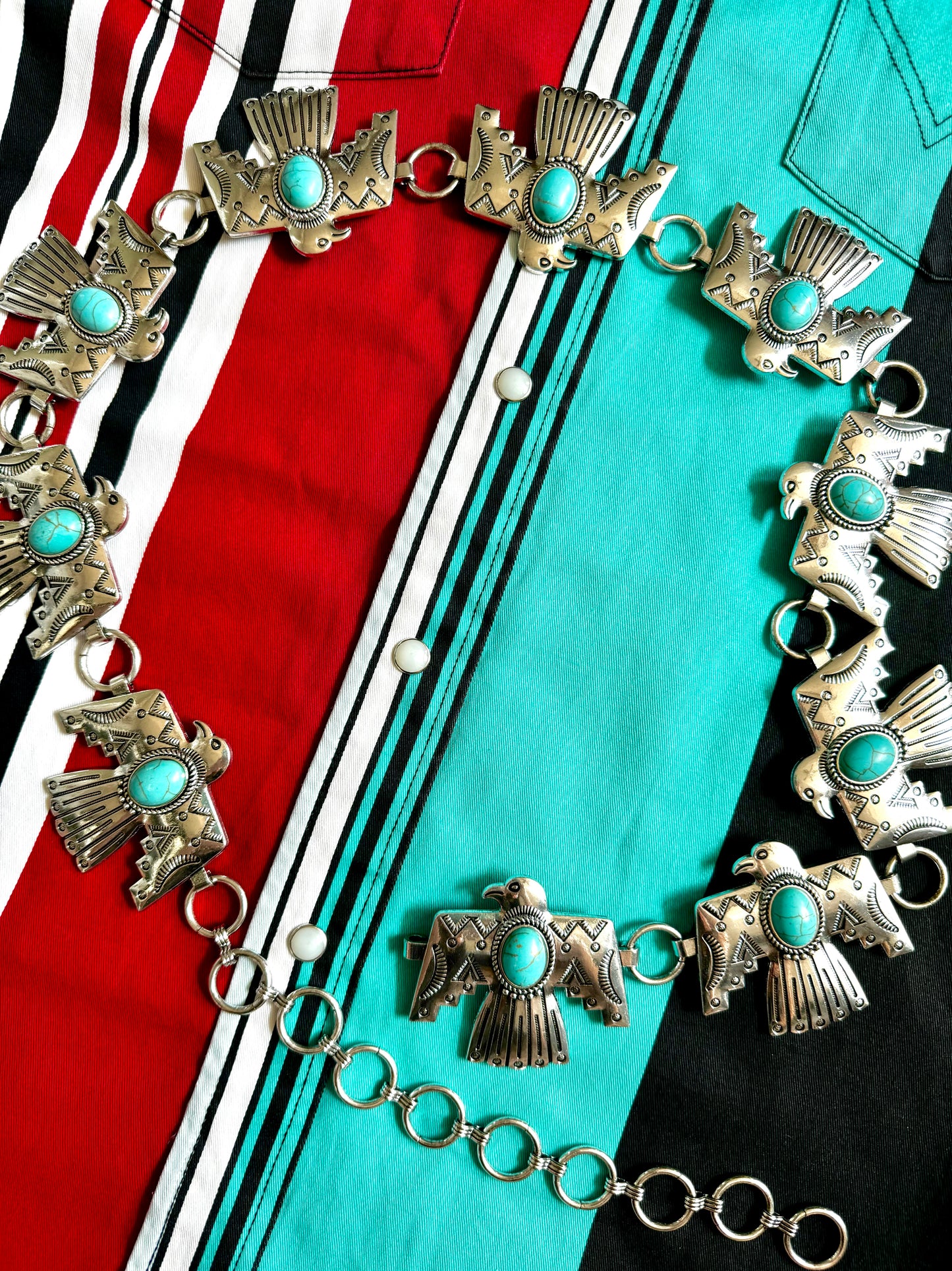 The Branded Roan - Thunderbird Concho Belt