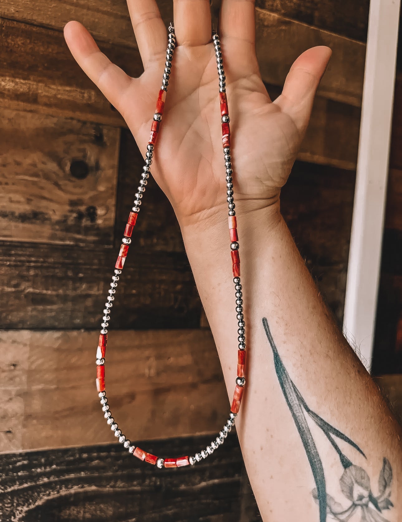 The Bijoux Fab - Authentic Navajo Pearls W/ Red Spiny