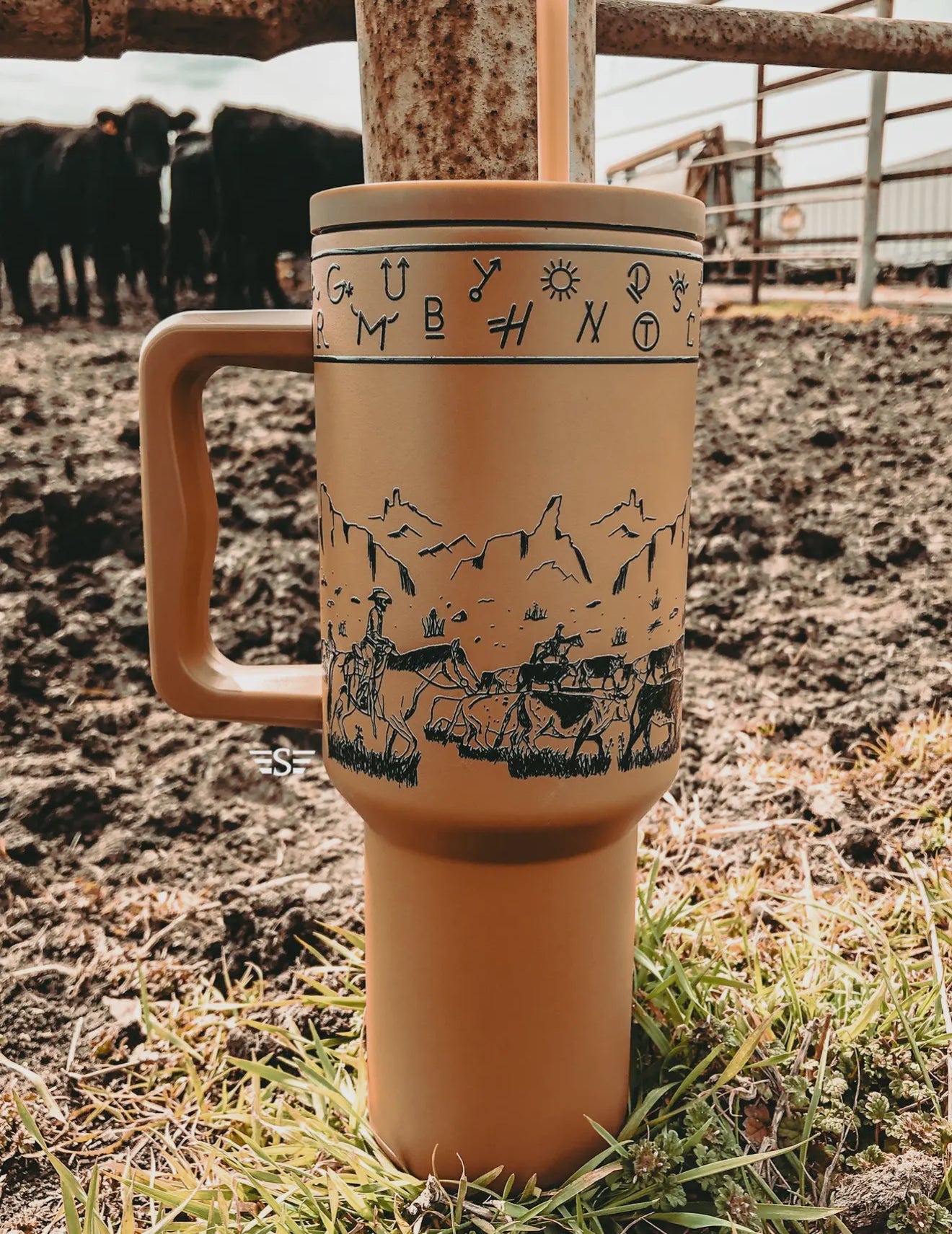 Tan Cattle Drive Tumbler