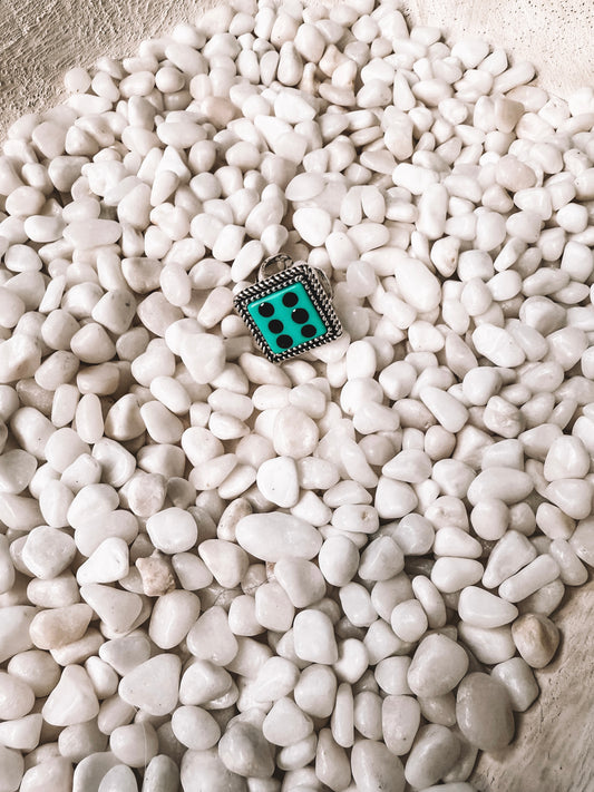 The Branded Roan - Turquoise Dice Ring