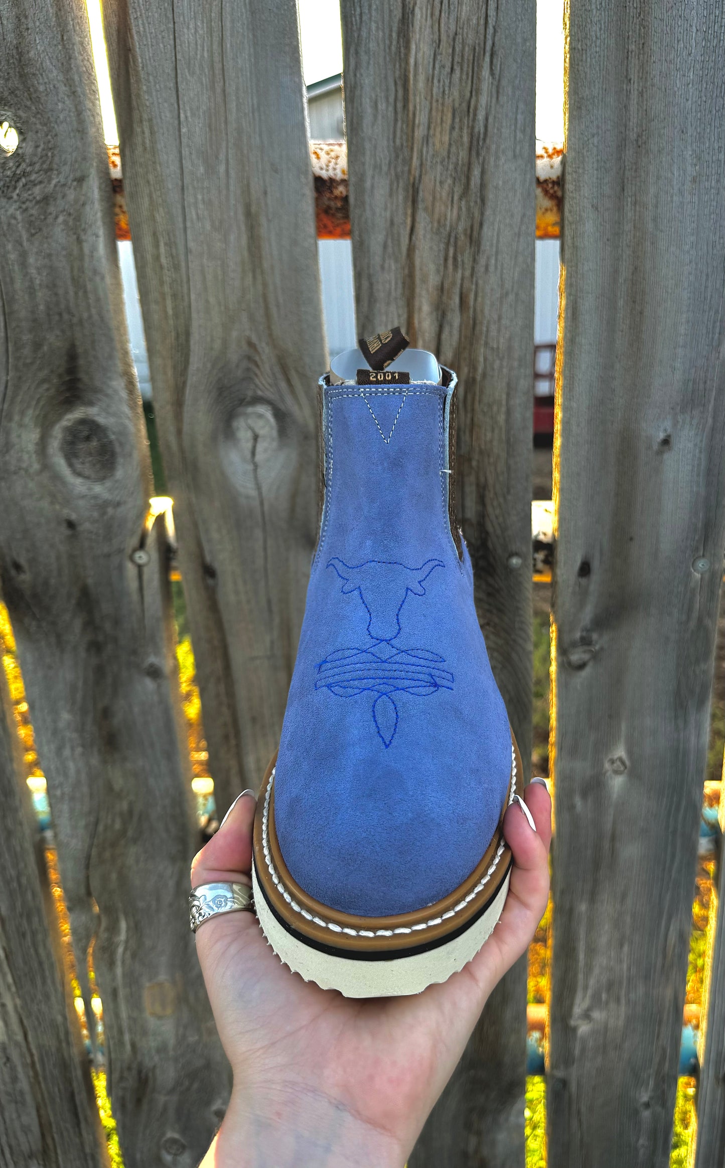 The Branded Roan - Lilac Cowpoke Boots