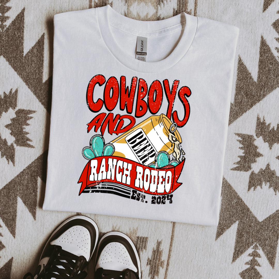 The Branded Roan - Cowboys and Beer Tee