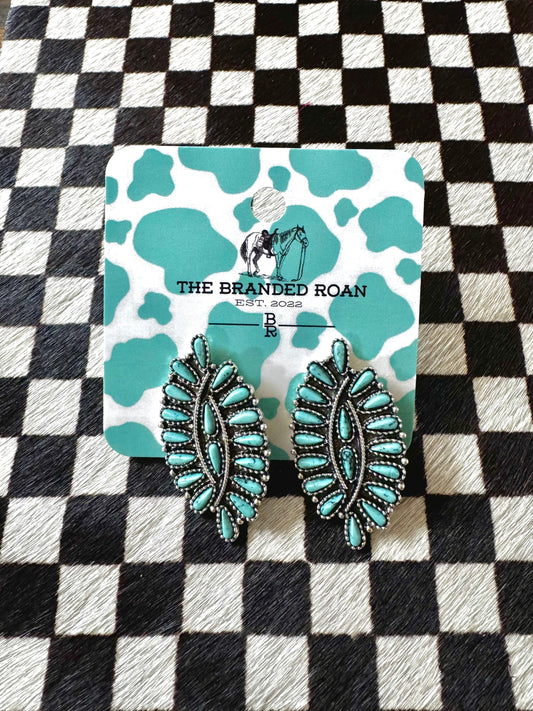 The Branded Roan - Turquoise Earrings