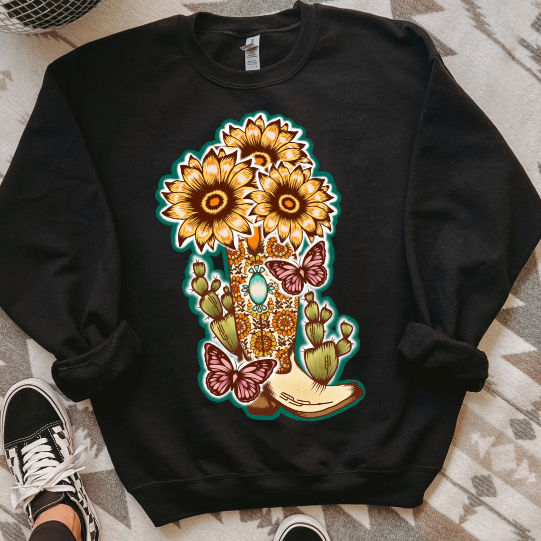 The Branded Roan - Sunflower Boot Crewneck