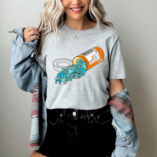 The Branded Roan - Turquoise Pill Tube Tee/Crewneck