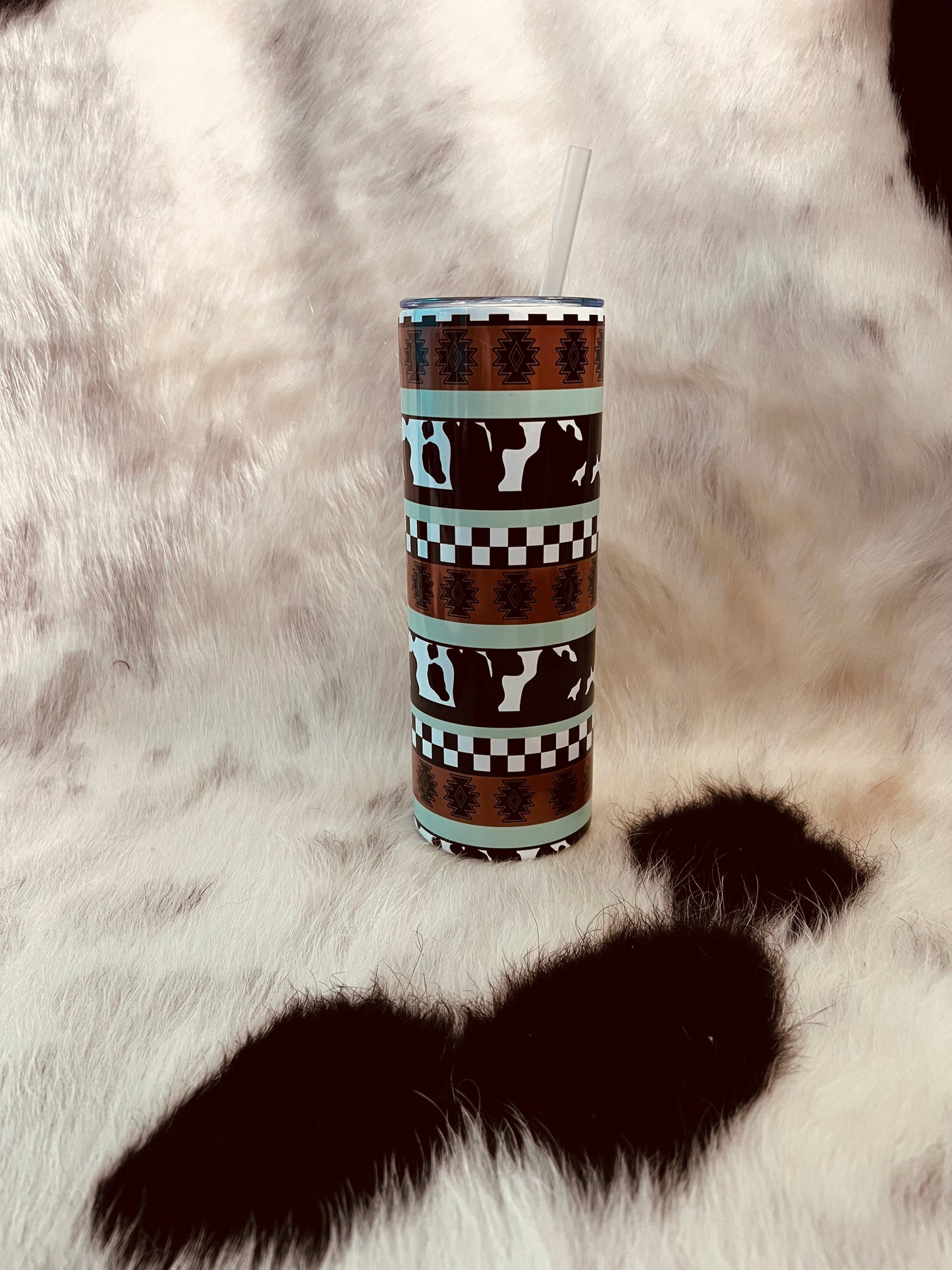 The Branded Roan - 20oz Western Stripe Pattern Tumbler