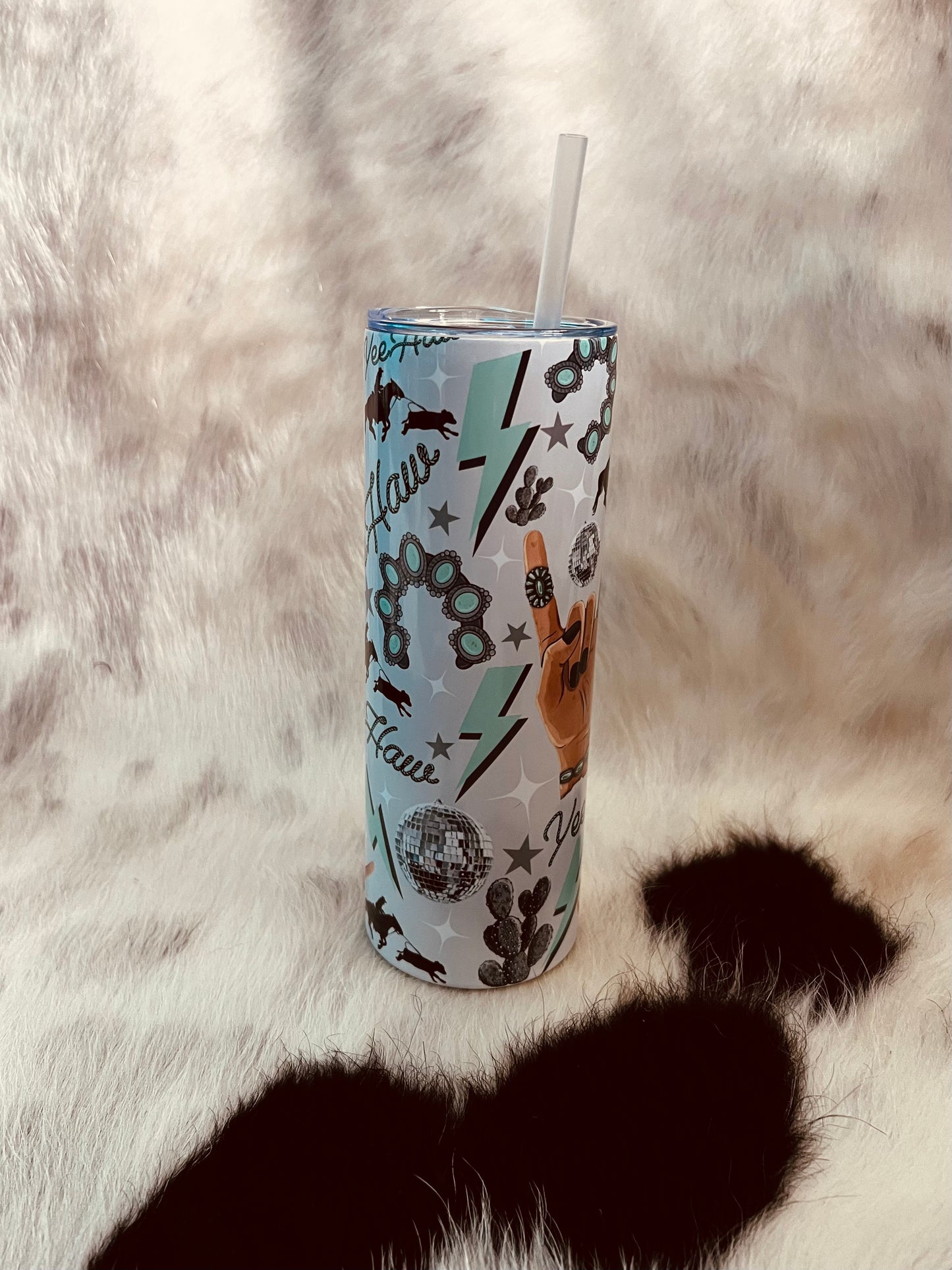 The Branded Roan - 20oz Western Turquoise Pattern Tumbler