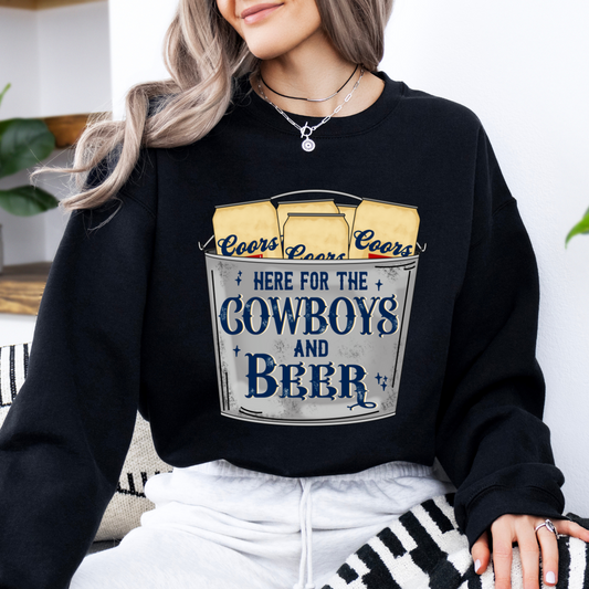 The Branded Roan - Here for the Cowboys & Beer Crewneck